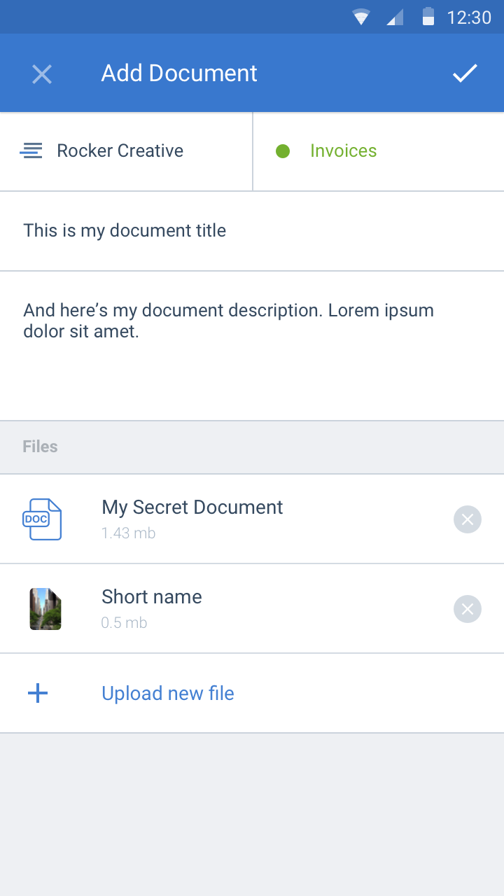 Screenshot – Android: Adding Document