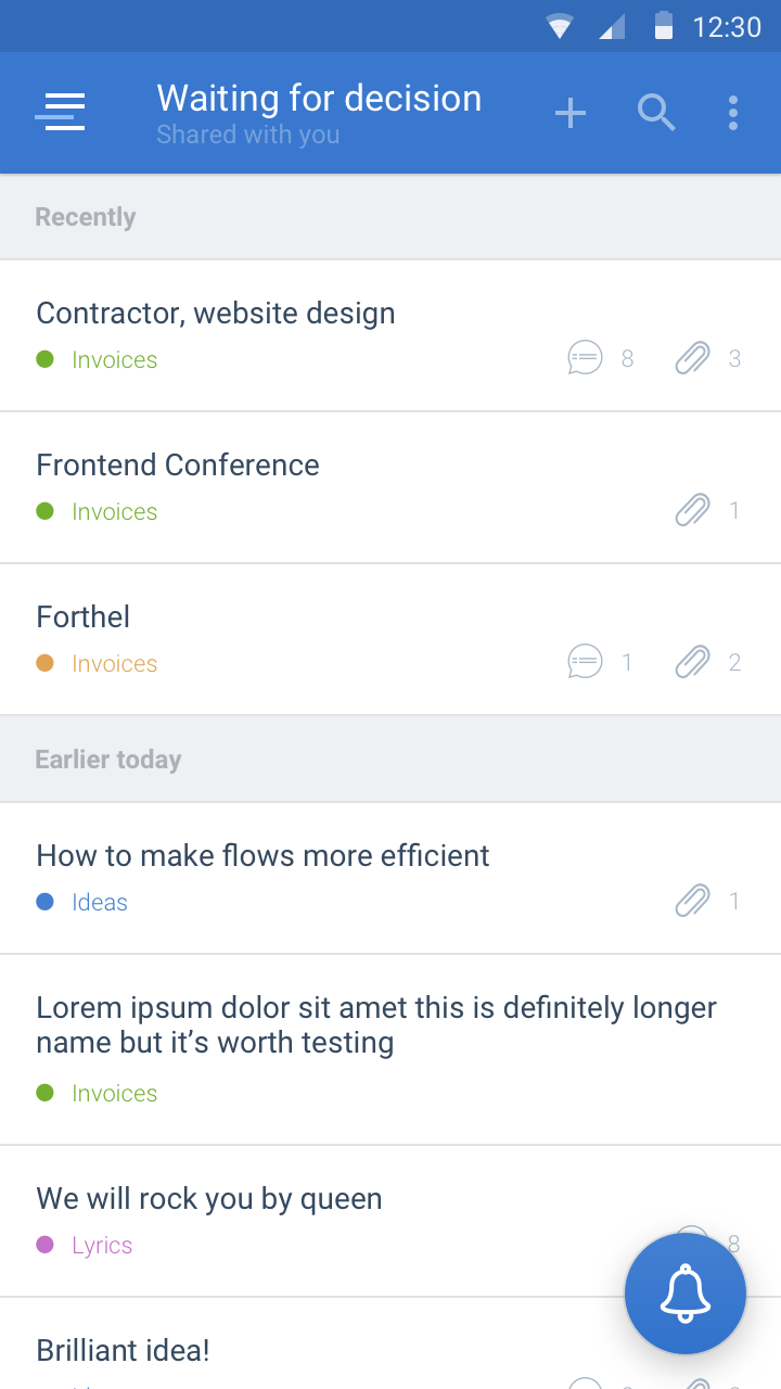 Screenshot – Android: Documents list