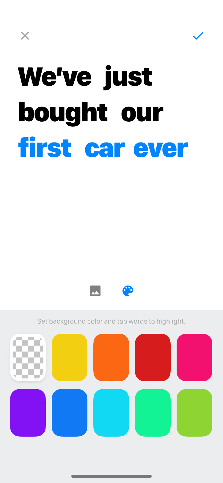 Screenshot – Tap words to highlight with color